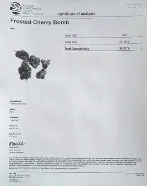 Frosted Cherry Bomb Exotic Indoor THCA Flower Hybrid