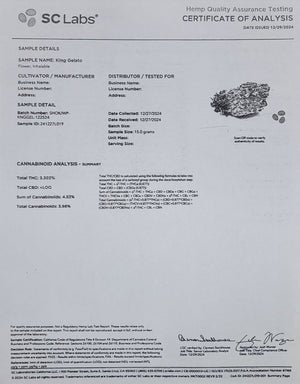 King Gelato Exotic Indoor THCA Flower Indica